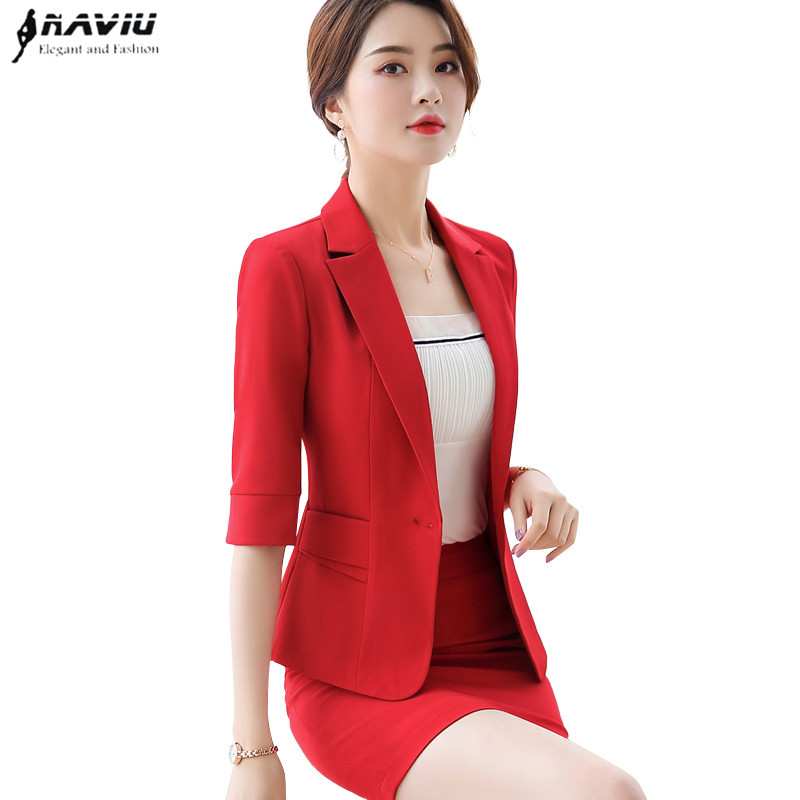 Women Formal Wear Interview - Naviu High Quality Women Suit Summer