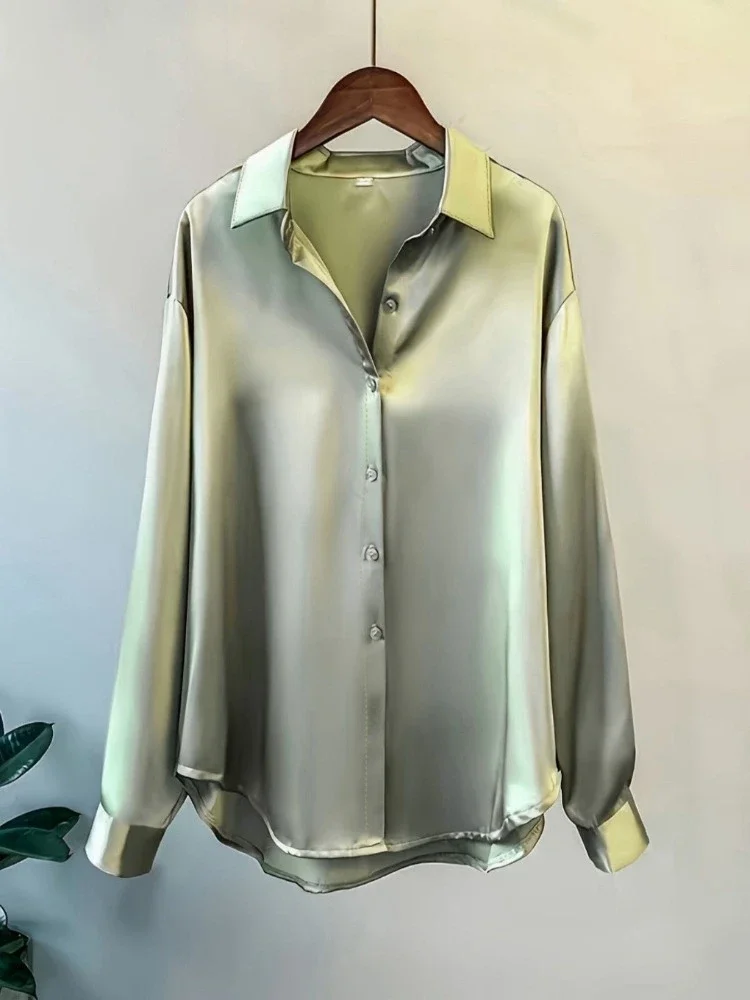 Silk Blouse Button - Plus Size Shirts 2025 Loose Casual