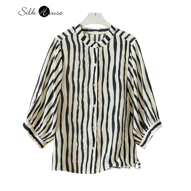 Silk Blouse Button - Women's Casual Early Autumn New 100%