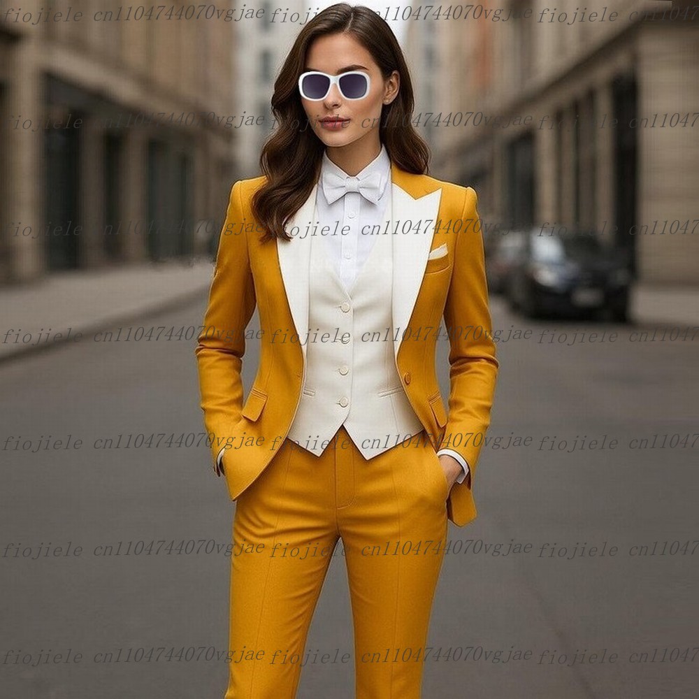 Formal Attire Woman - Yellow And White Formal Business Women