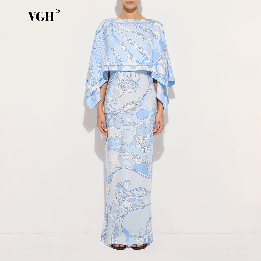 VGH Light Blue Abstract Print  - Formal Attire Woman ulasan dan harga