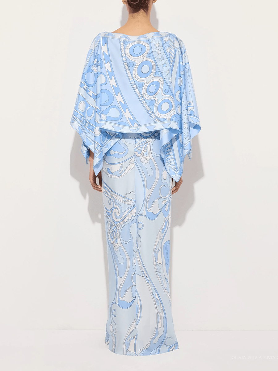 VGH Light Blue Abstract Print  - Formal Attire Woman ulasan dan harga