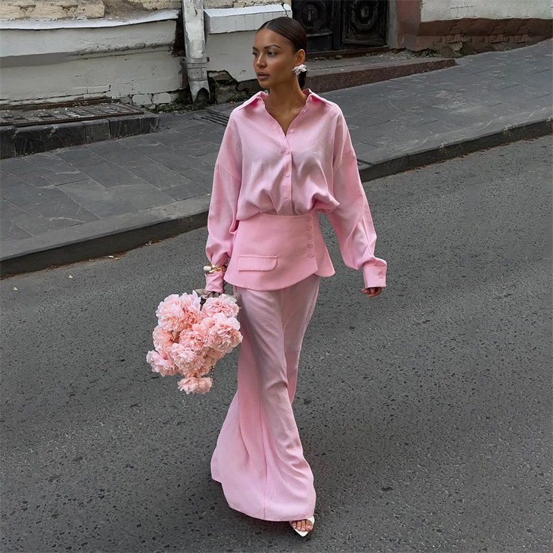 Autumn Pink Black Women Suit S - Women Formal Wear With Skirt ulasan dan harga