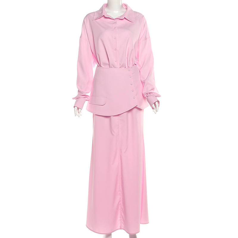 Autumn Pink Black Women Suit S - Women Formal Wear With Skirt ulasan dan harga