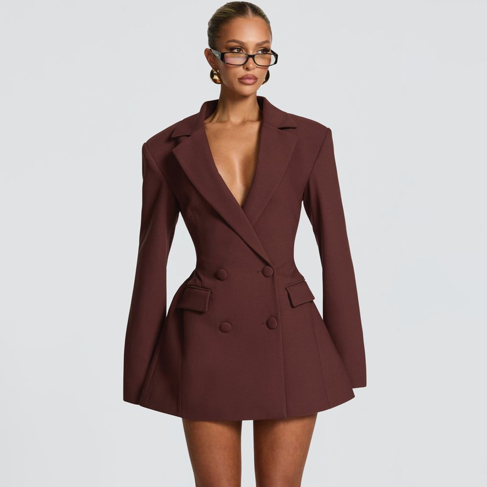 Elegant Women's Brown Flared B - Women Formal Wear With Skirt ulasan dan harga