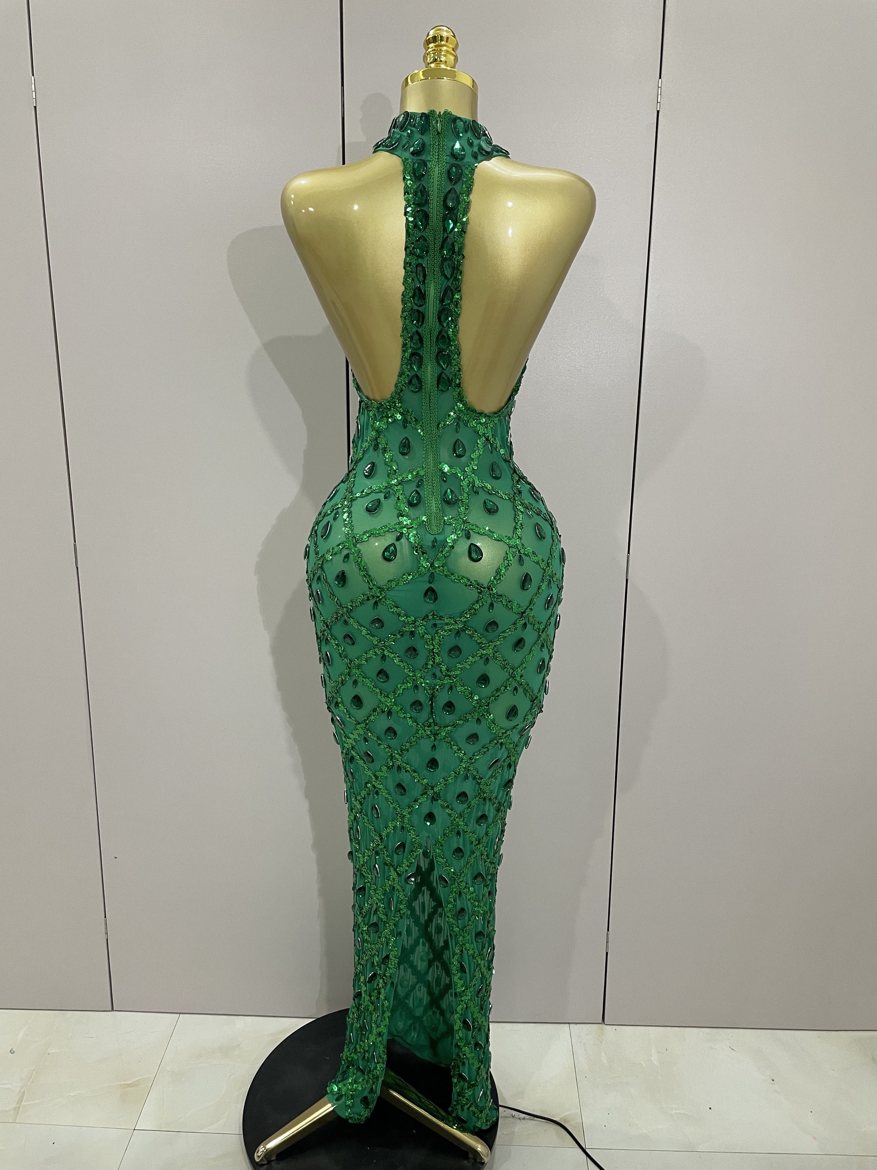 2025 New Shiny Diamond Sequins - Women'S Green Formal Wear ulasan dan harga