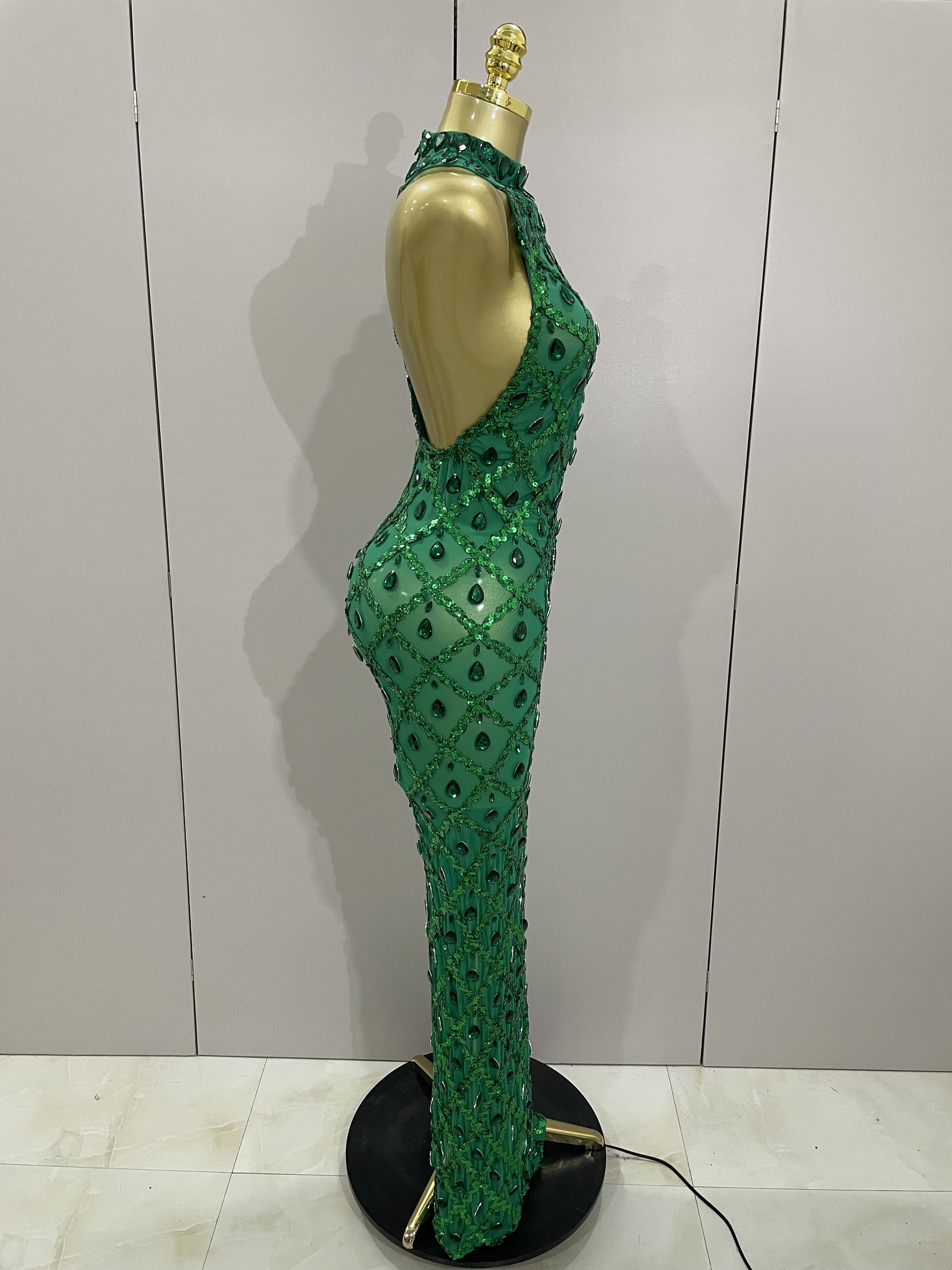 2025 New Shiny Diamond Sequins - Women'S Green Formal Wear ulasan dan harga