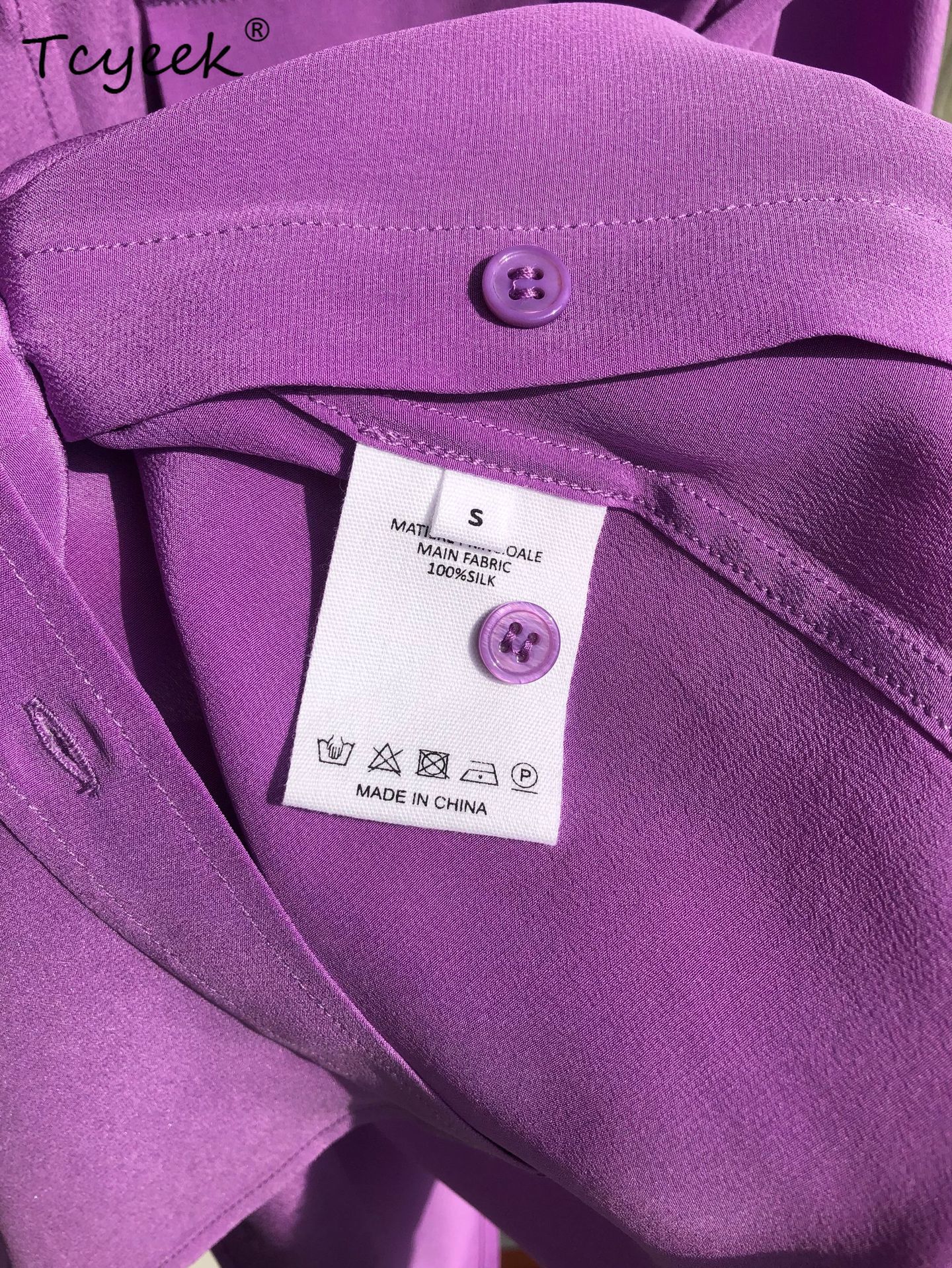 Tcyeek 18Mm 100%Real Sandwash  - Silk Blouse Button ulasan dan harga