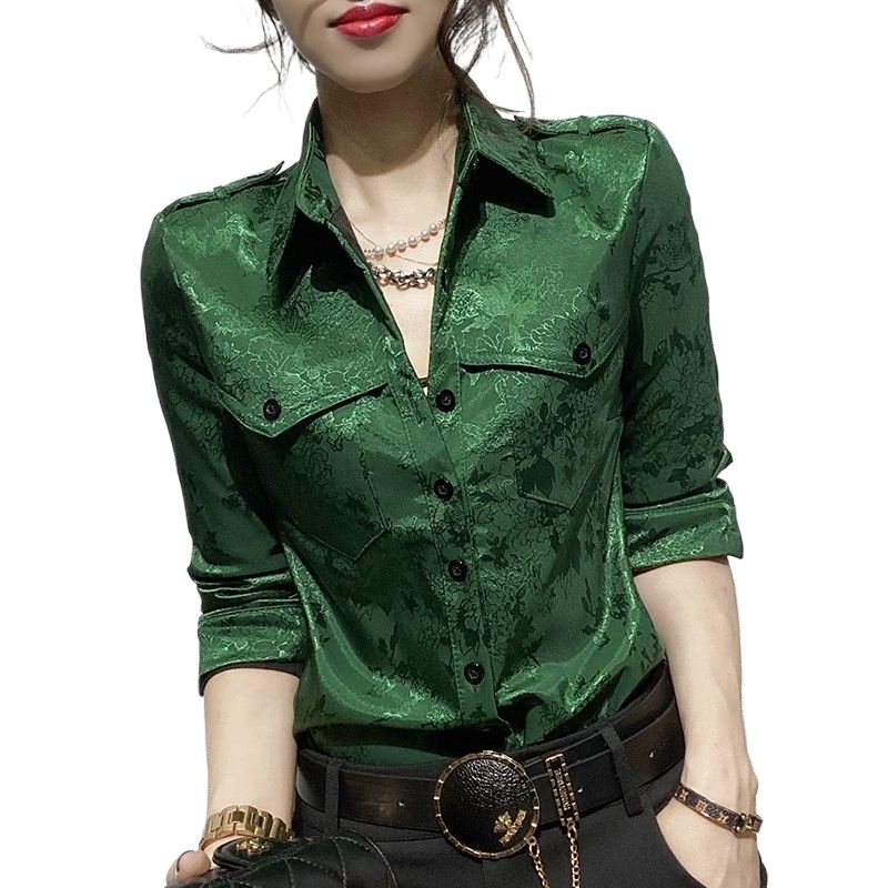 Female Tops Spring and Autumn  - Women'S Green Formal Wear ulasan dan harga