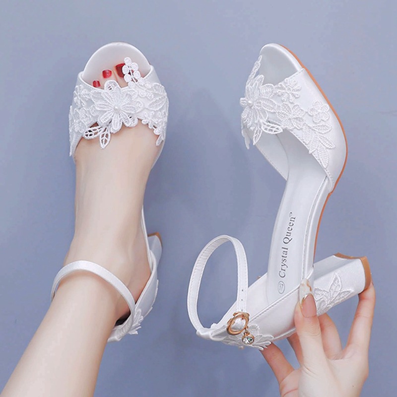 Women White Silk High Heels Su - Women Formal Wear For Wedding ulasan dan harga