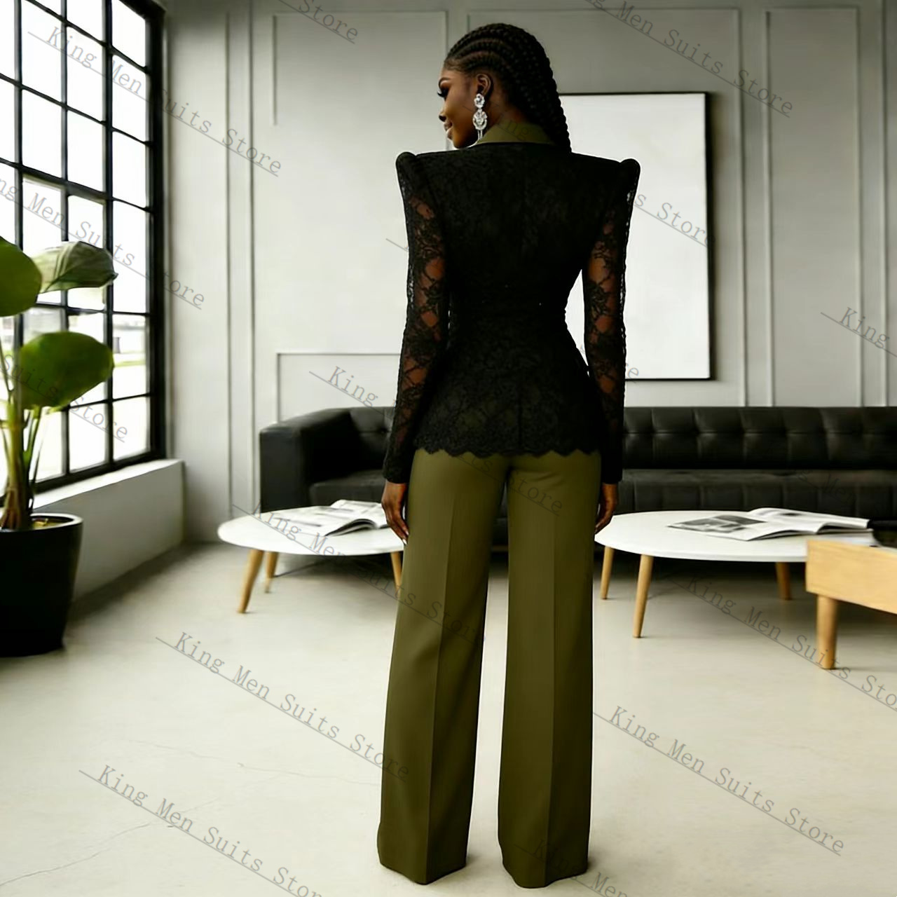 Green Black Lace Women Suit Se - Women'S Green Formal Wear ulasan dan harga