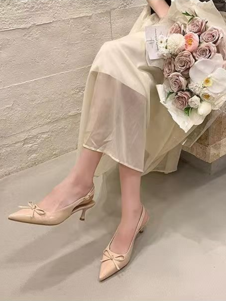 Women Patent Leather Bow Point - Formal Women Daily Wear Shoes ulasan dan harga
