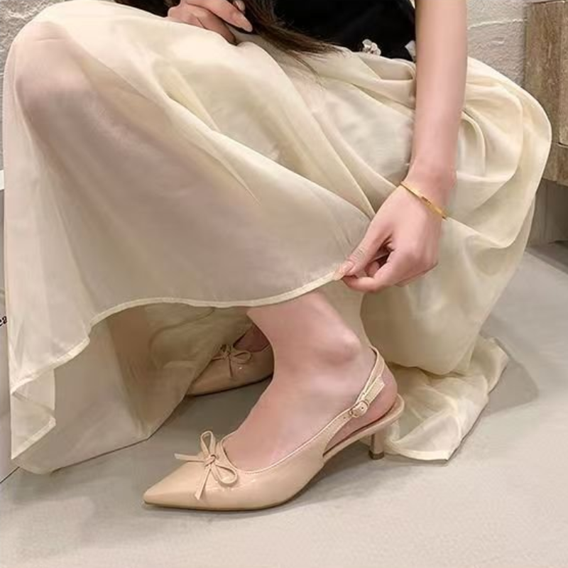 Women Patent Leather Bow Point - Formal Women Daily Wear Shoes ulasan dan harga