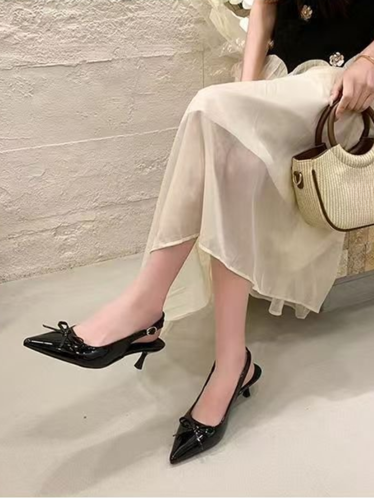 Women Patent Leather Bow Point - Formal Women Daily Wear Shoes ulasan dan harga