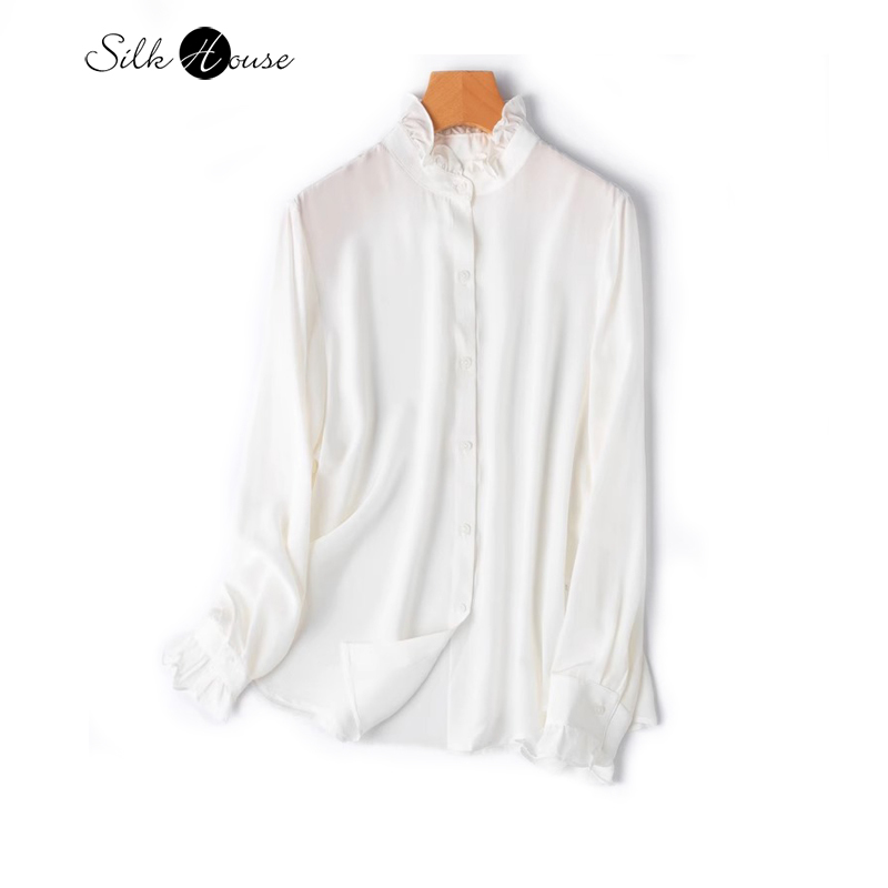 2025 Women's Fashion New 100%N - Silk Blouse Button ulasan dan harga