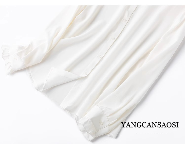 2025 Women's Fashion New 100%N - Silk Blouse Button ulasan dan harga
