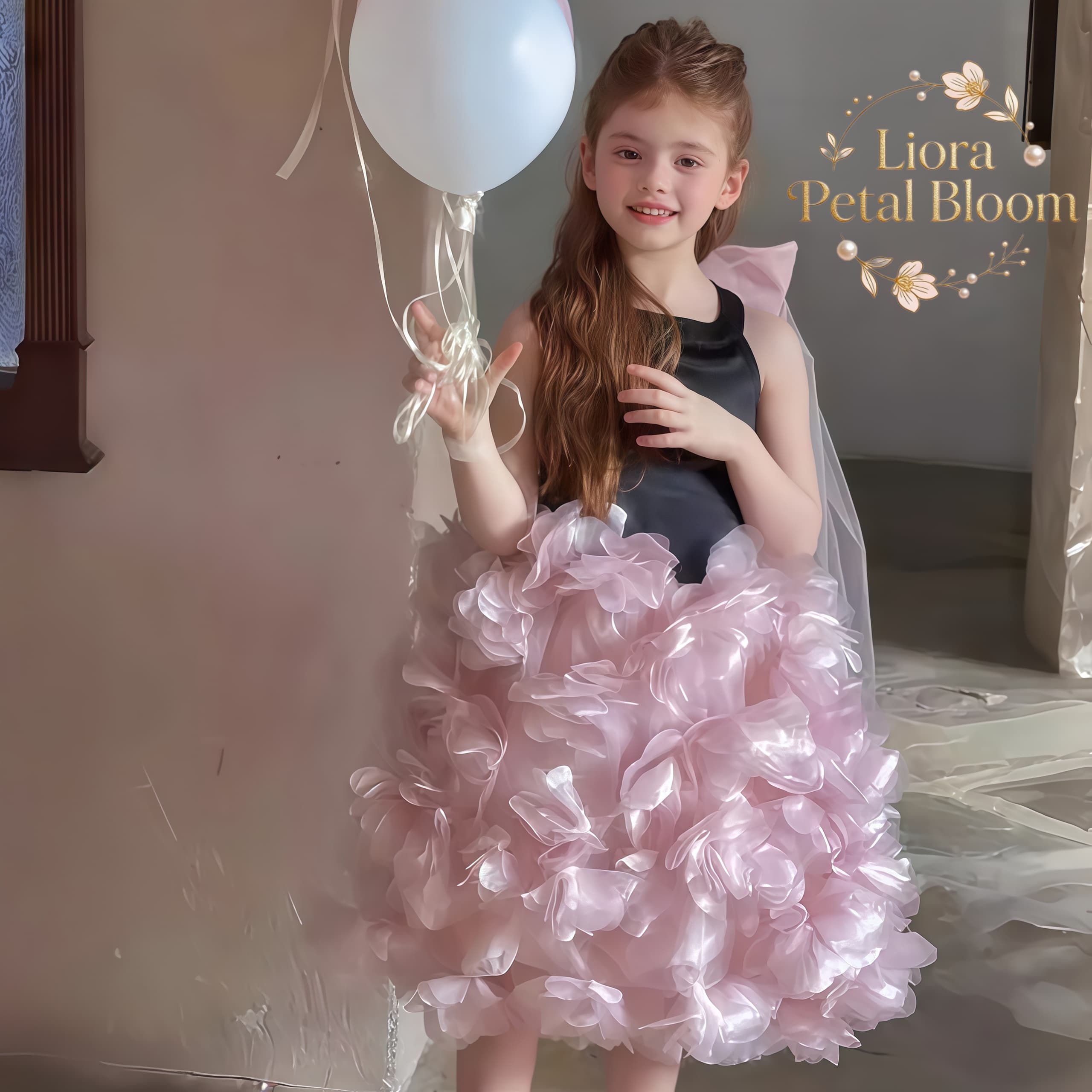 Girls' Black Floral Tulle Dres - Formal Attire Woman ulasan dan harga