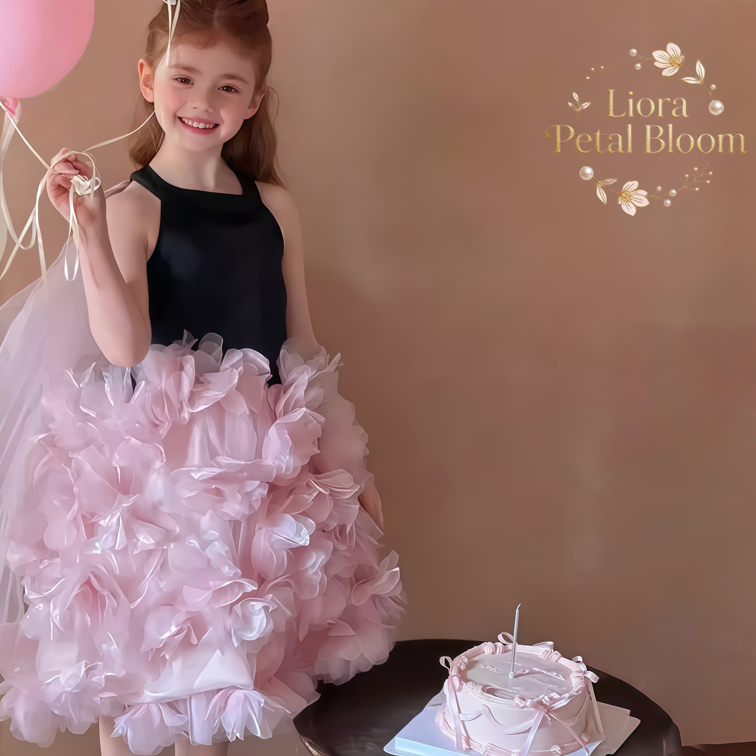Girls' Black Floral Tulle Dres - Formal Attire Woman ulasan dan harga