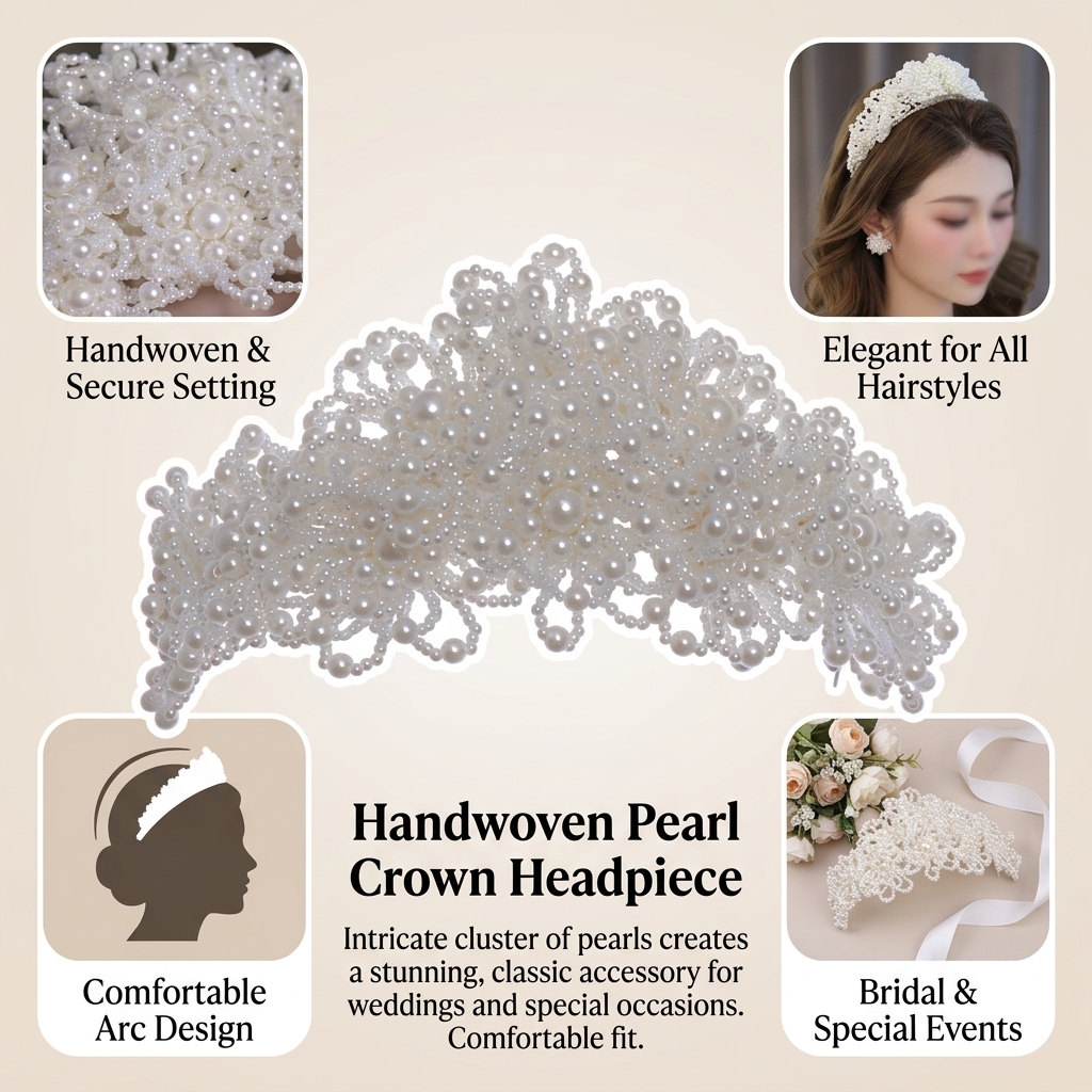 Pearl Crown Headpiece For Wedd - Women Formal Wear For Wedding ulasan dan harga