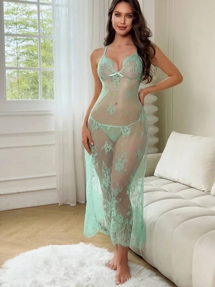 Sexy Lingerie For Sheer Lace M - Women'S Green Formal Wear ulasan dan harga