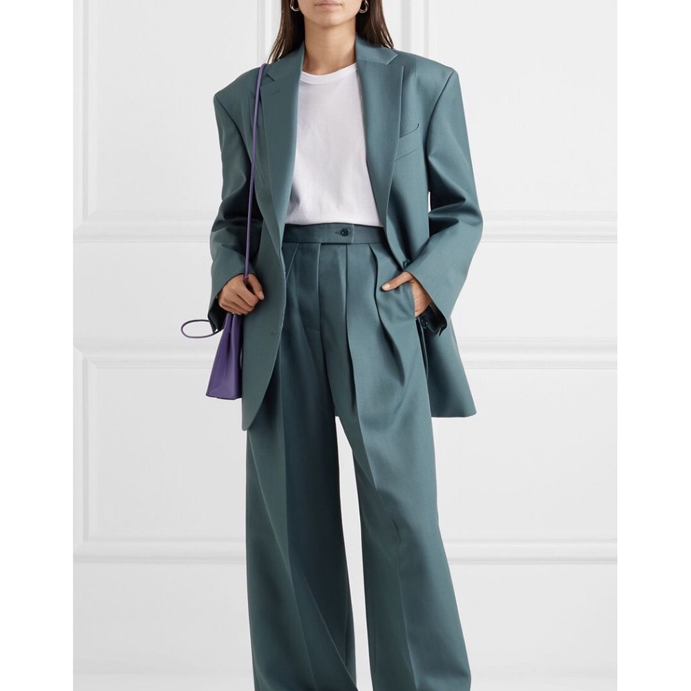 Grayish Pine Green Single-Brea - Women'S Green Formal Wear ulasan dan harga