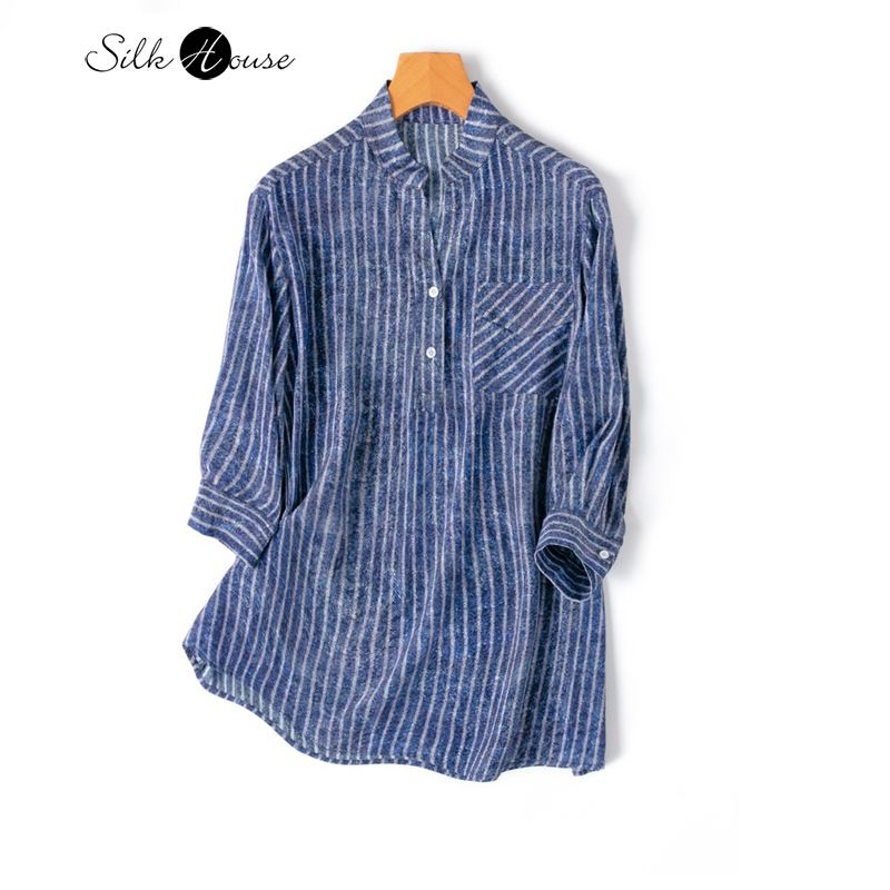 2024 Women's Fashion Spring/Su - Silk Blouse Button ulasan dan harga