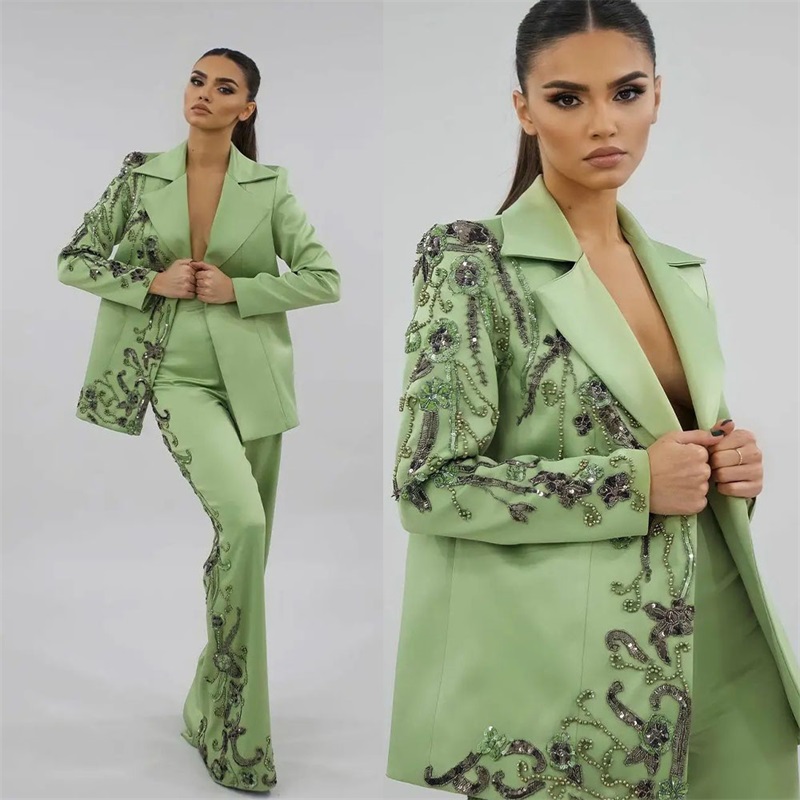 Designer Green Satin Women Sui - Women'S Green Formal Wear ulasan dan harga
