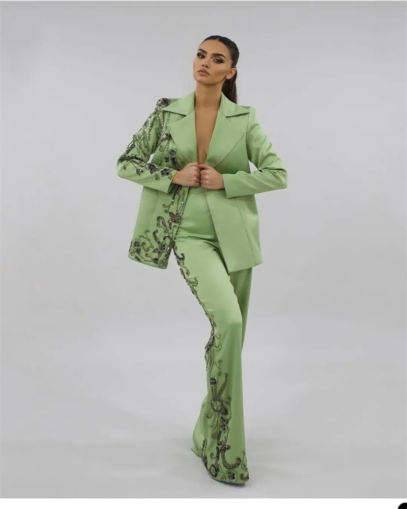 Designer Green Satin Women Sui - Women'S Green Formal Wear ulasan dan harga