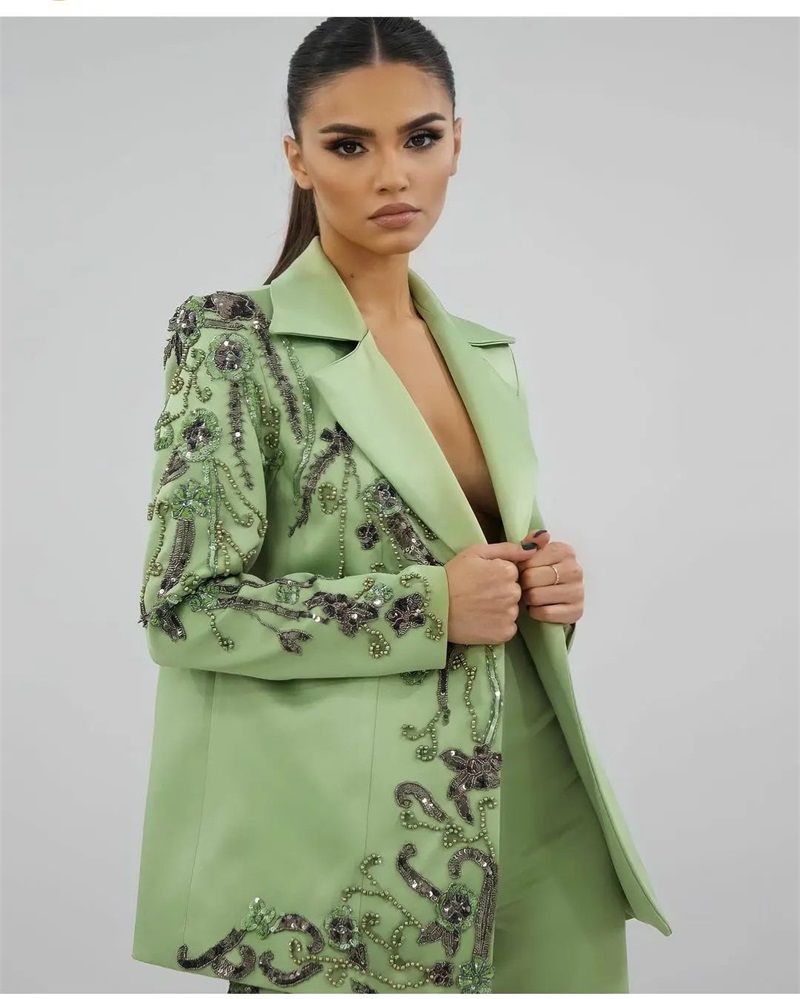 Designer Green Satin Women Sui - Women'S Green Formal Wear ulasan dan harga