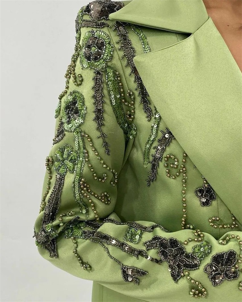 Designer Green Satin Women Sui - Women'S Green Formal Wear ulasan dan harga