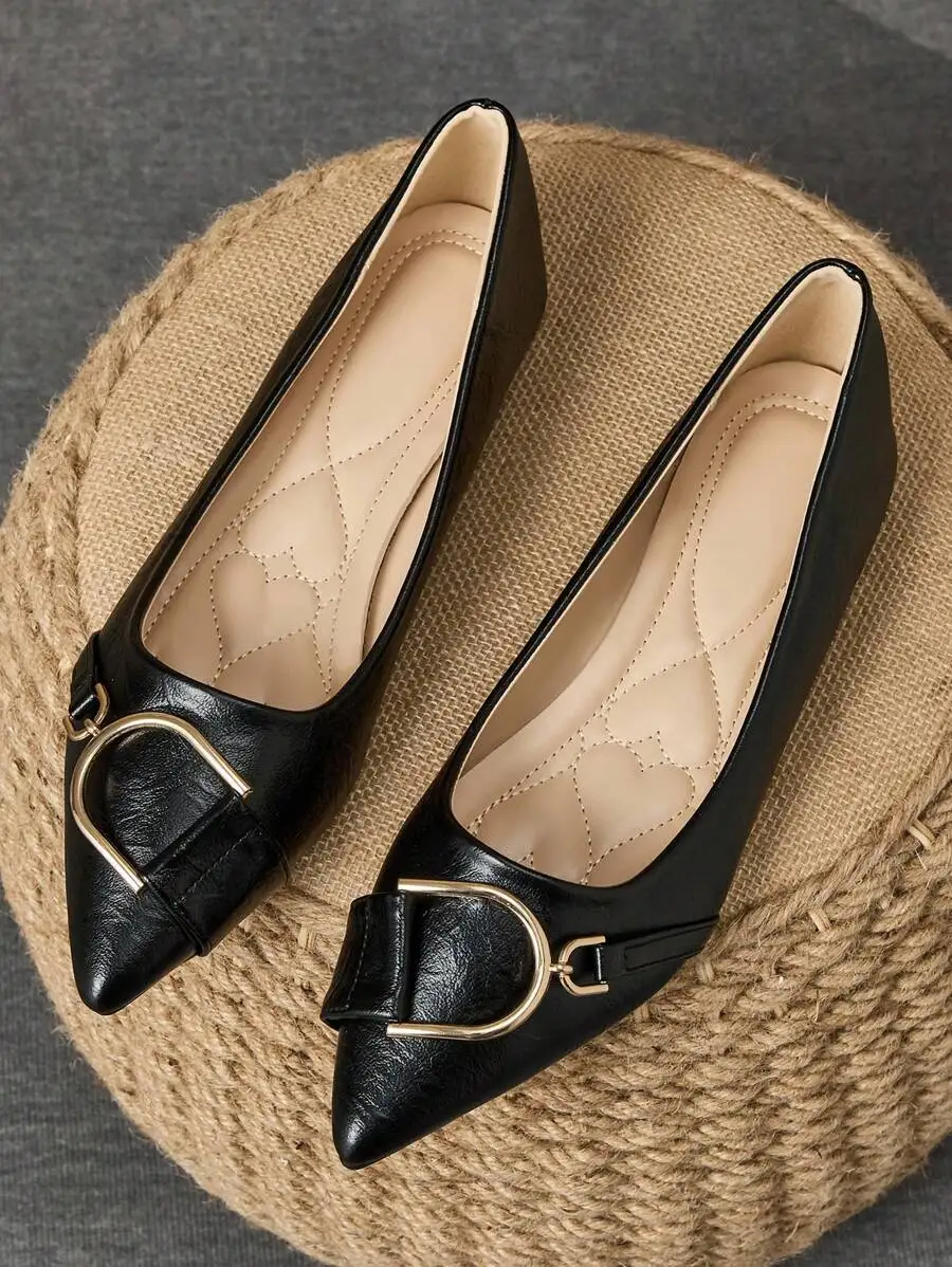 Elegant Women’s Black Pointed  - Formal Women Daily Wear Shoes ulasan dan harga