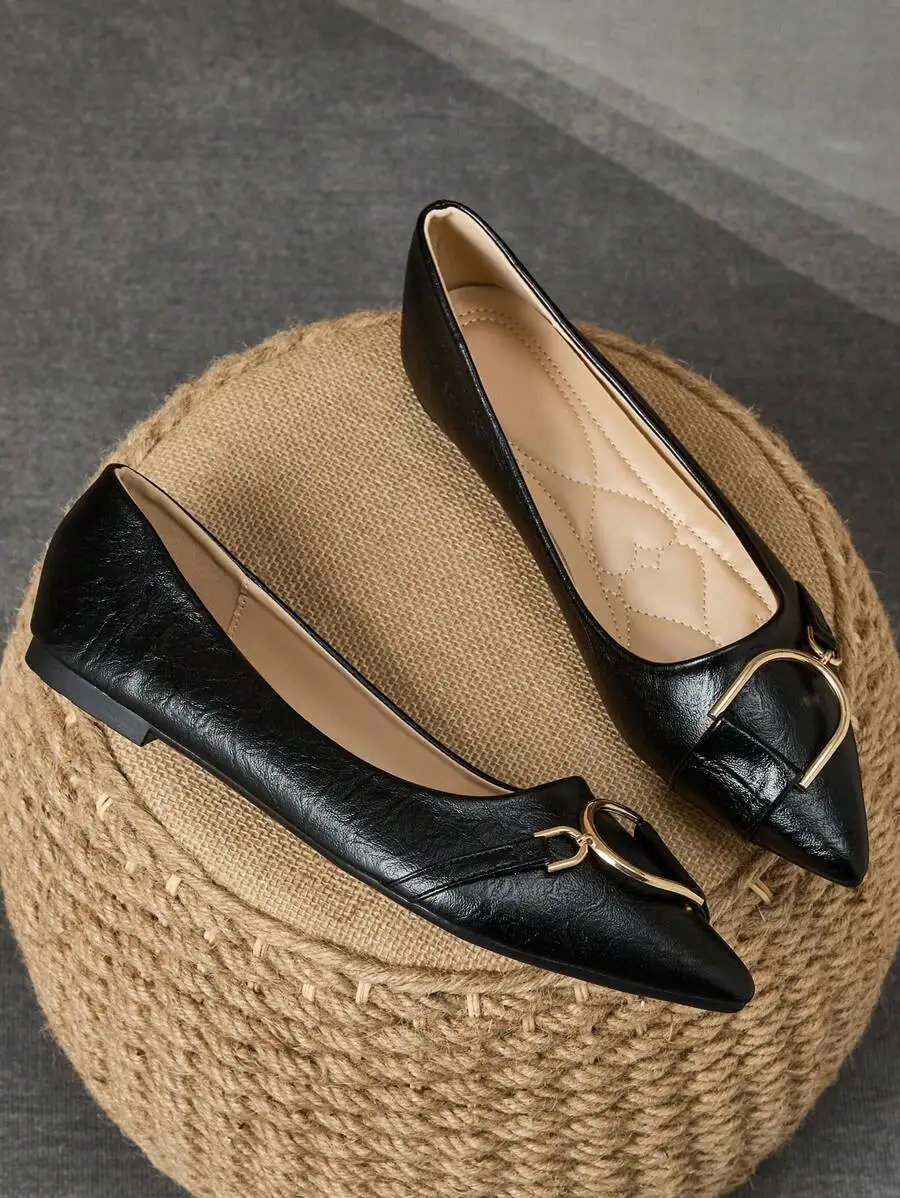 Elegant Women’s Black Pointed  - Formal Women Daily Wear Shoes ulasan dan harga