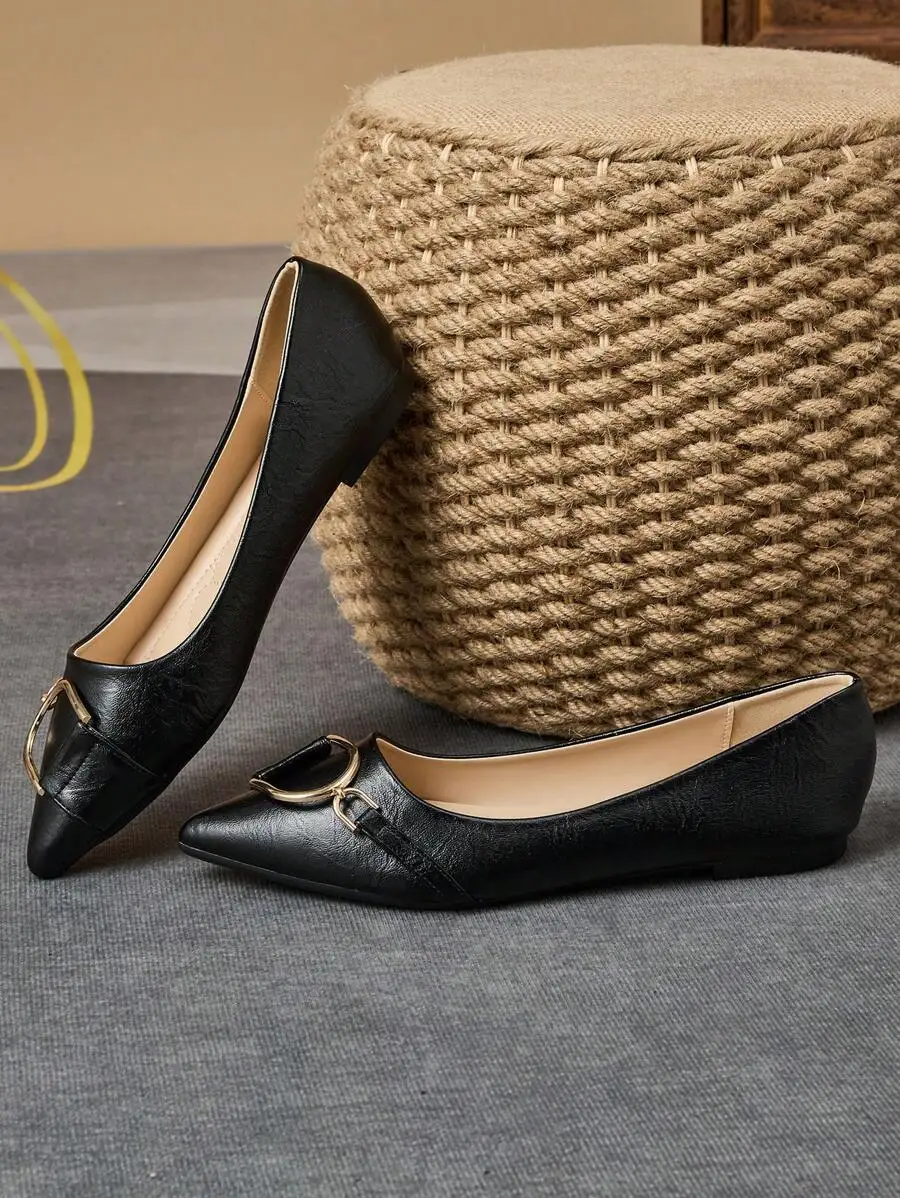 Elegant Women’s Black Pointed  - Formal Women Daily Wear Shoes ulasan dan harga