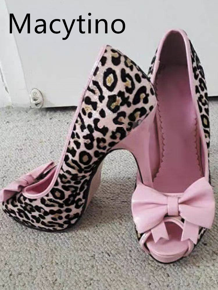 2026 Pink Leopard Print Bow Hi - Women Formal Wear For Wedding ulasan dan harga